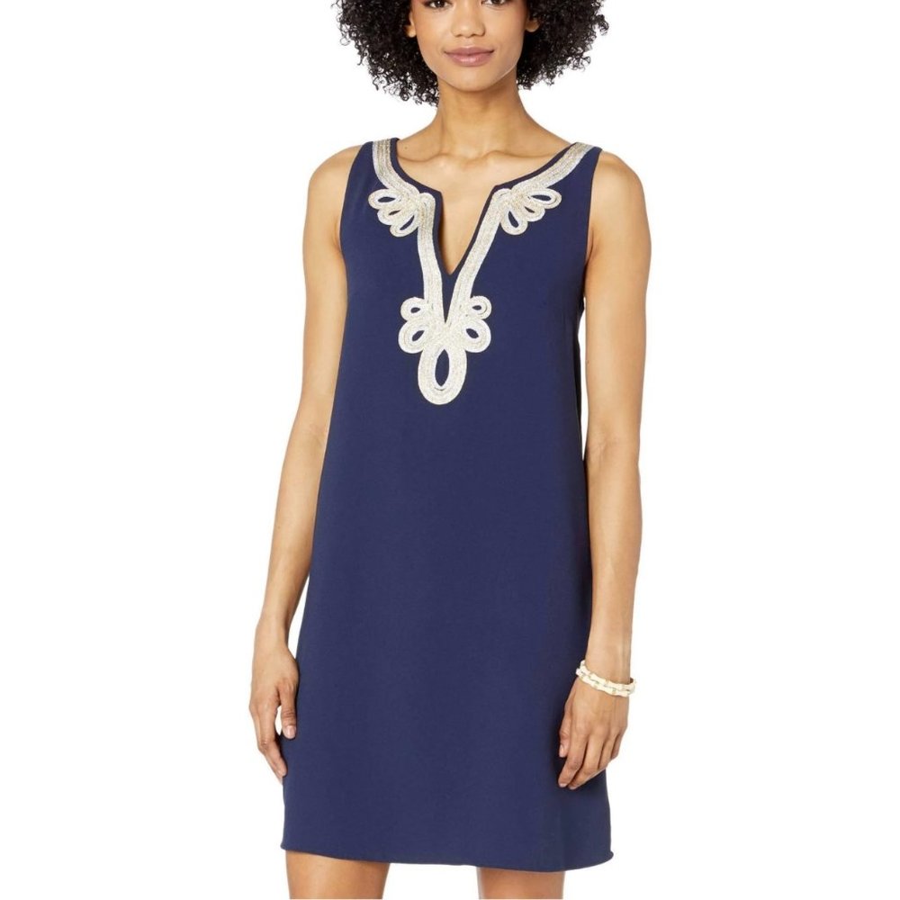 Lilly Pulitzer Cherlyn Soft Shift Navy Dress - Ladies Size 16 - New with Tags!